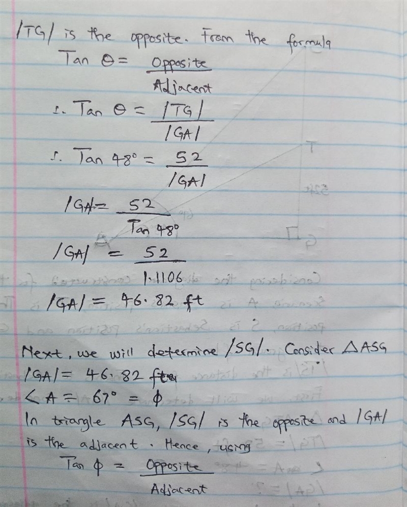 Sasha is outside of a building. She sees Thomas on the 4th floor at an angle of elevation-example-2