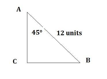 In the right triangle shown, m\angle A=45\degreem∠A=45°m, angle, A, equals, 45, degree-example-1