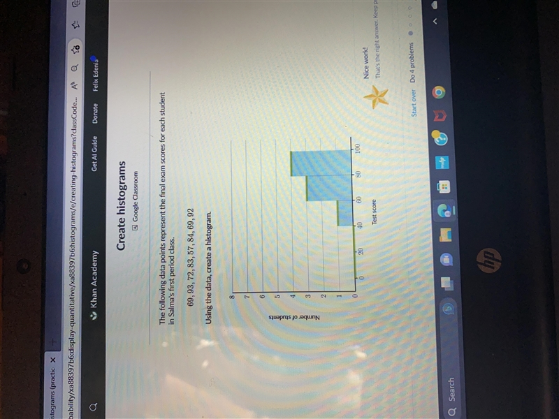 The following data points represent the final exam scores for each student in salma-example-1