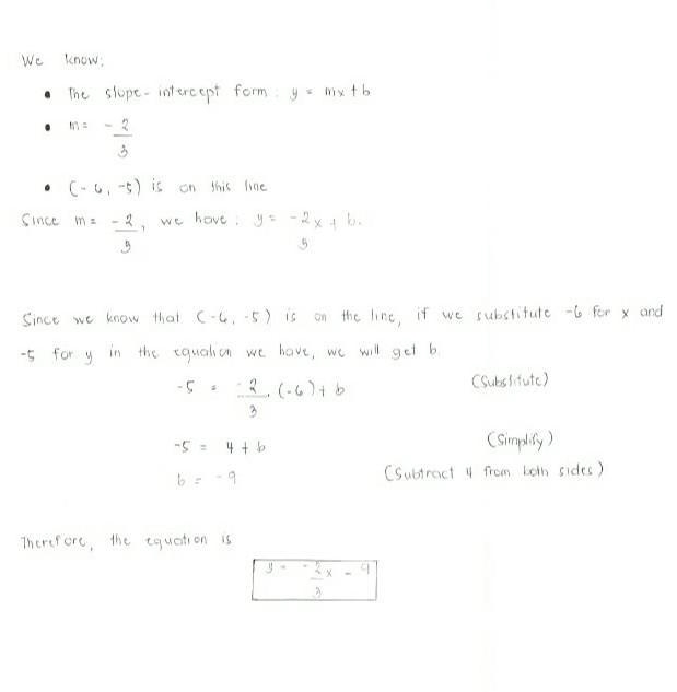 Write the equation of each line in slope intercept form (If possible please show work-example-1