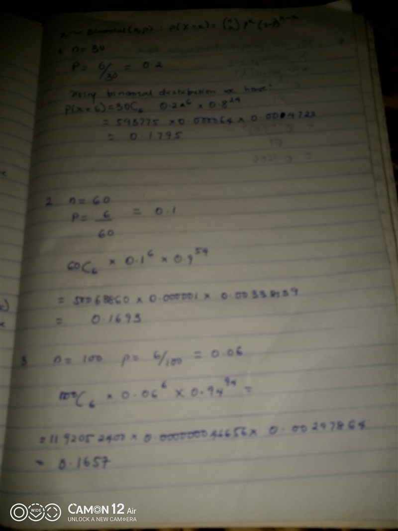 This problem illustrates the limit derivation of a Poisson distribution from Binomial-example-2