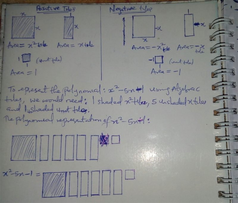 Factor 1 Use algebra tiles to represent this polynomial: x2 -5x - 1 Product Step 1: Drag-example-1