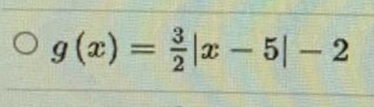 Which function g(x) represent the transformation from the parent function f(x)= |x-example-1