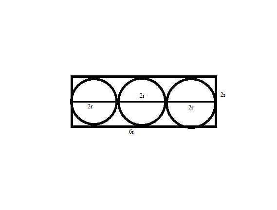 Three spherical balls with radius r are contained in a rectangular box. two of the-example-1