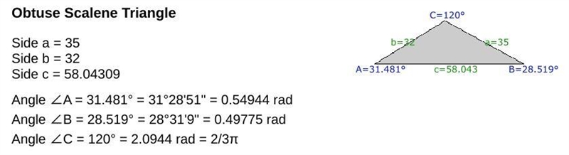 suppose a triangle has two sides of length 32 and 35, and that the angle between these-example-1