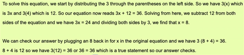 Explain how the steps of the distributive property can be used to solve the equation-example-1