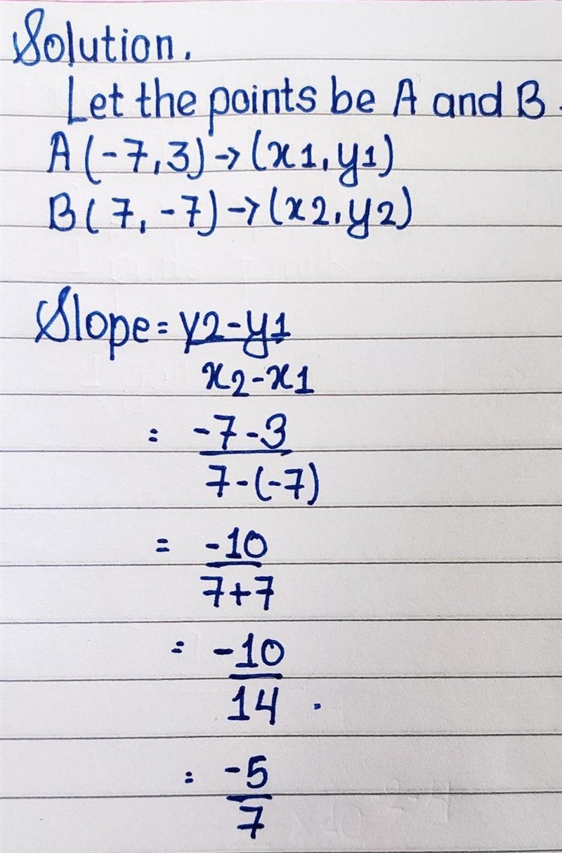 Use the slope formula to find the slope of the line through the points (-7,3) and-example-1