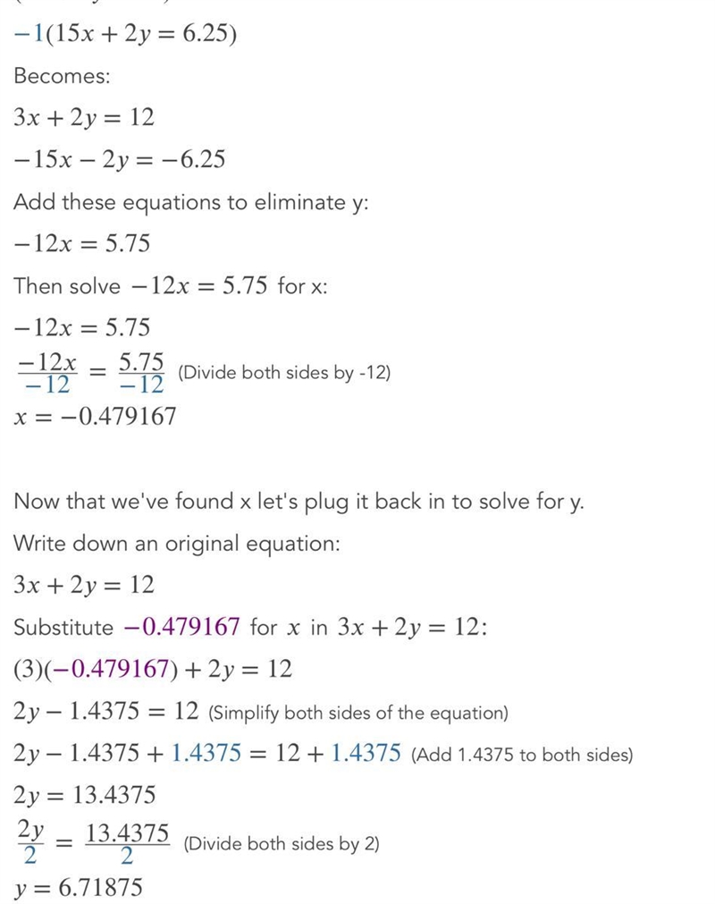 3x + 2y = 12.15 x + 2y = 6.25 Use Elimination method to solve-example-1