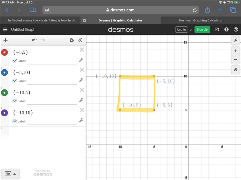 Reflected across the x-axis ? How is look in the figure-example-1