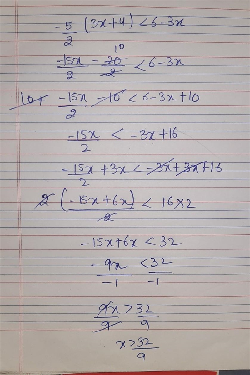 -5/2 (3x + 4) < 6 - 3x-example-1