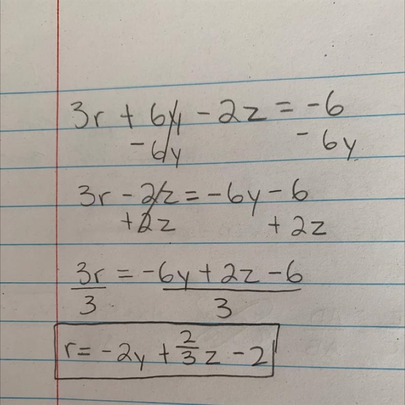 3r + 6y - 2z = -6 2x + y + 4z = 19 -5x - 2y+8z = 62 solve each system of equations-example-1