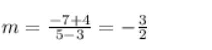 Determine the relation of AB and CD given the following points: A (3,-4), B (5.-7), C-example-2