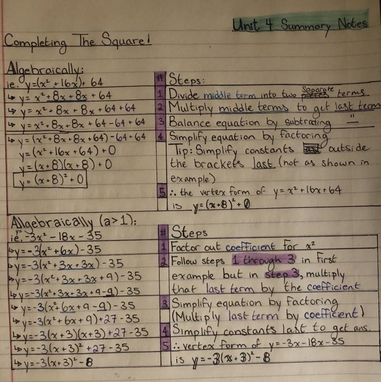 The first two steps in the derivation of the quadratic formula by completing the square-example-1