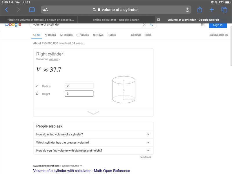 Find the volume of the solid shown or described. If necessary, round to the nearest-example-1