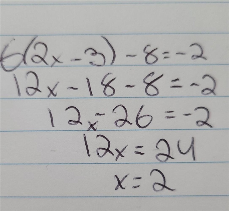 6(2x-3)-8=-2 Solve for x! Tyy-example-1