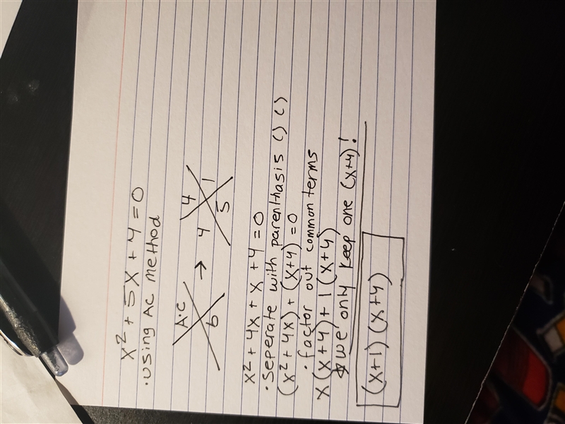 X2 + 5x +4=0 How do we do this-example-1