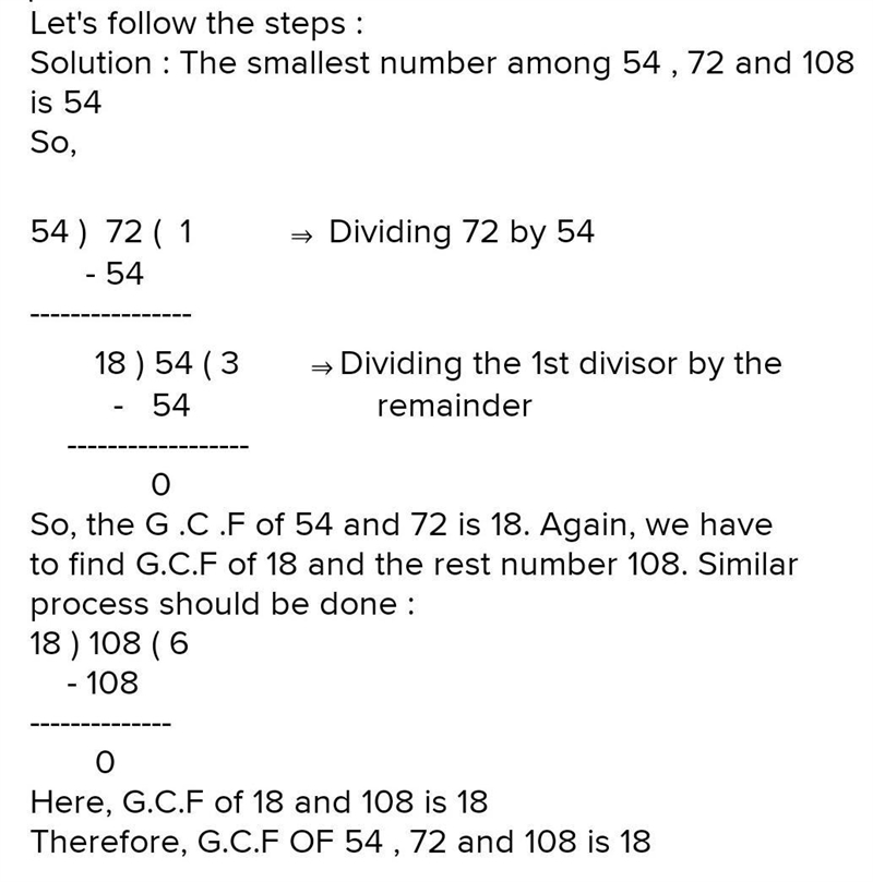 What is the gcf of 54, 72 and 108-example-1