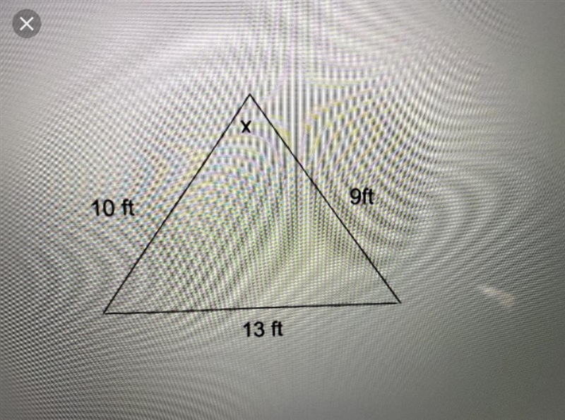 Solve the triangle for x. a) 50.1 degrees b) 93.8 degrees c) 43.7 degrees d) 86.2 degrees-example-1