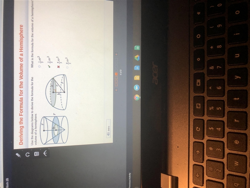 What is the formula for the volume of a hemisphere?-example-1