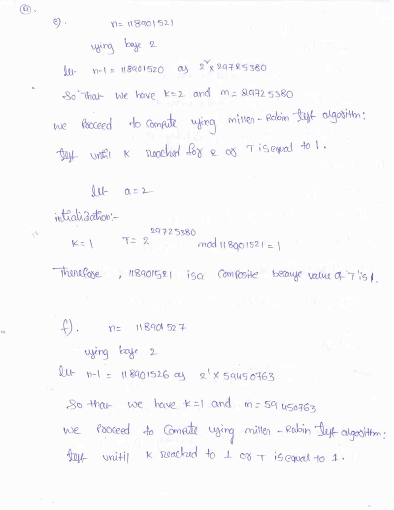 Use the Miller–Rabin test on each of the following numbers. In each case, either provide-example-4