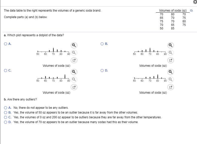 Are there any outliers? A. No, there do not appear to be any outliers. B. Yes, the-example-1