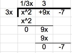 Find the quotient. Simplify completely. (x² + 9x - 7) ÷ (3x) Help please!!-example-1