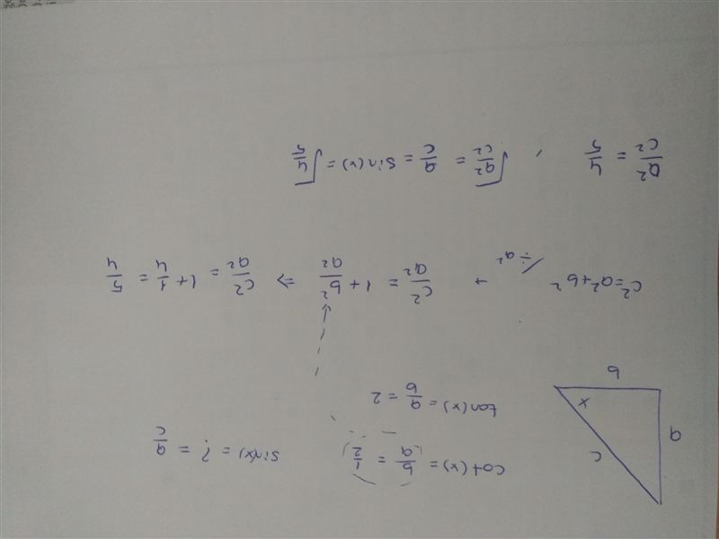 If you are given the value of cotangent(x) to be 0.5, find the value of sin(x)-example-1