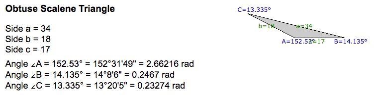 In triangle ABC a=34 b=18 and c=17 Find m?A-example-1