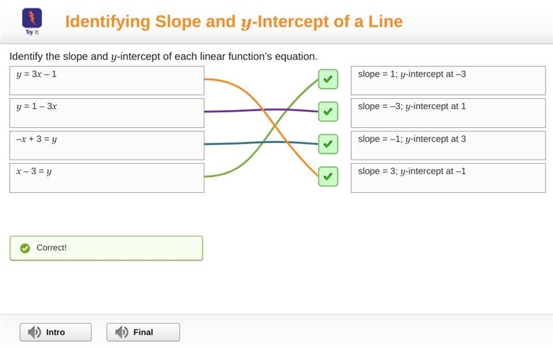 Identifying Slope and y-Intercept of a Line Identify the slope and y-intercept of-example-1