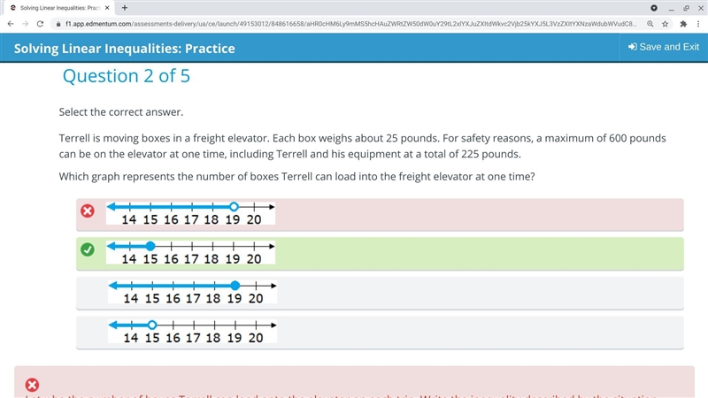 Select the correct answer. Terrell is moving boxes in a freight elevator. Each box-example-1