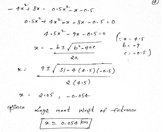 We set the entrance to be the origin of a coordinate system. One leg of the new hiking-example-5