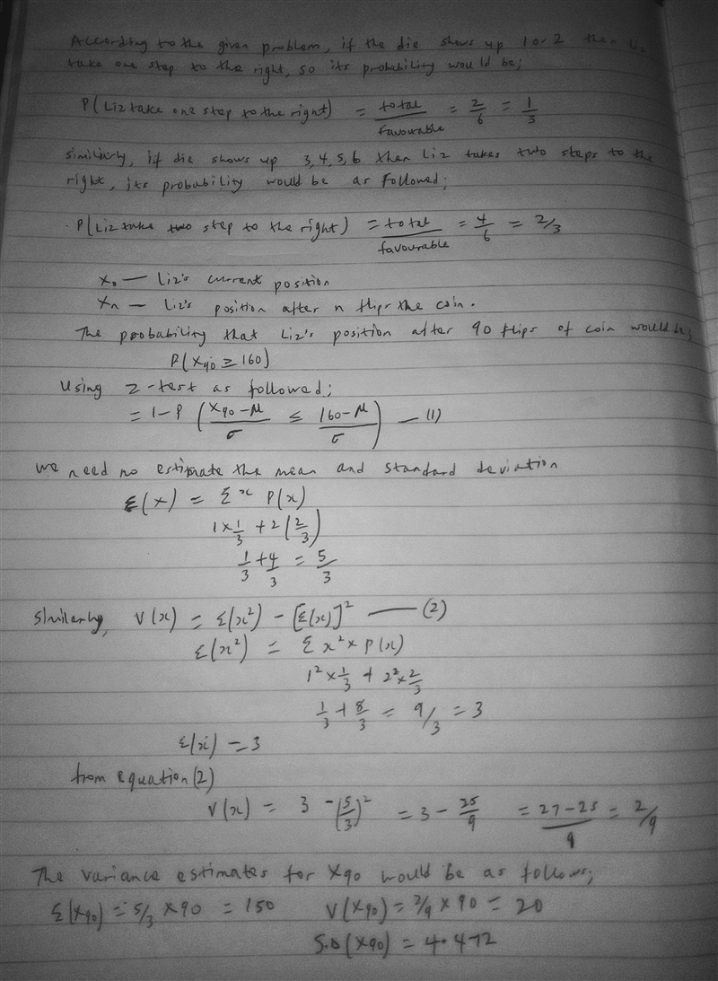 Exercise 4.4. Liz is standing on the real number line at position O. She rolls a die-example-1