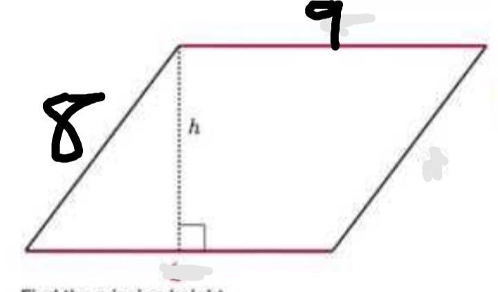 The parallelogram shown below has an area of 545454 units^2 2 squared. Find the missing-example-1