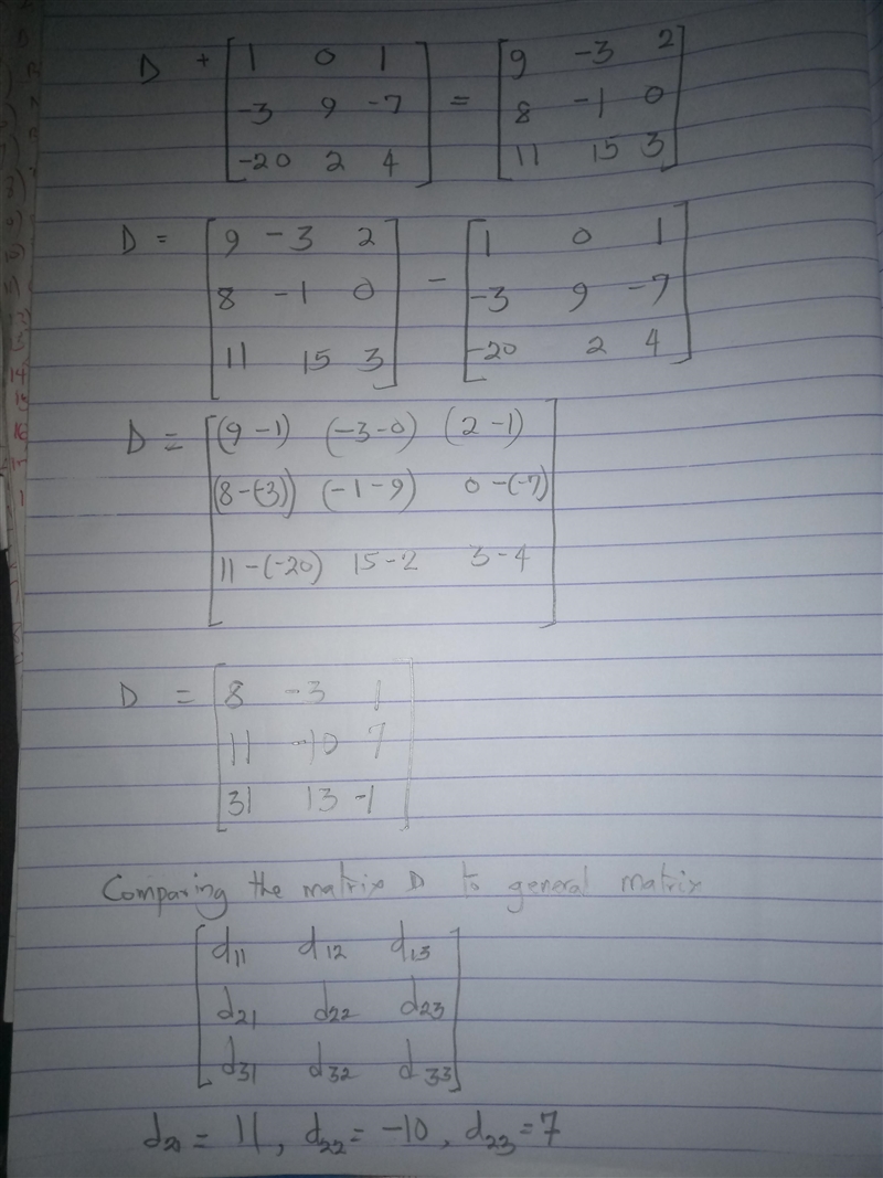 What is the value of d21+d22+d23 given the matrix equation below?-example-2