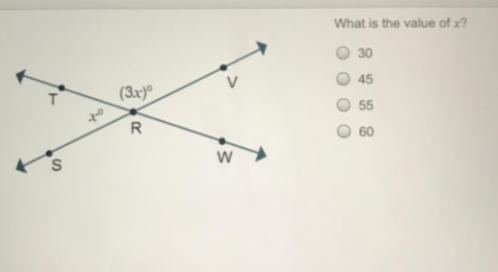 What is the value of x? Enter your answer in the box. 8/2￼ X = 45° K 30° Basic-example-1