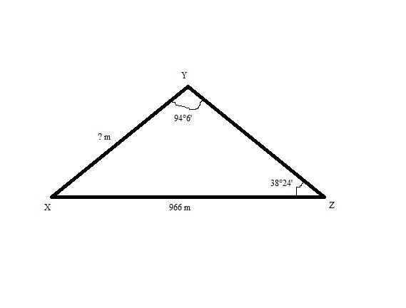 to find the distance between a point x and an inaccessible point​ z, a line segment-example-1