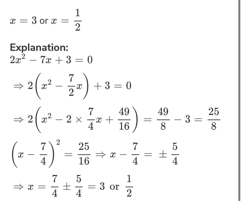 Solve by completing the square . x^2+7x+3=0 show work​-example-1