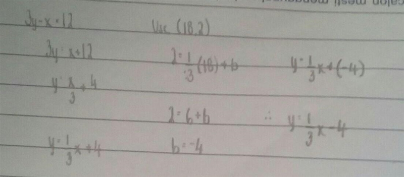 Write an equation of the line that passes through 18,2 and is parallel to the line-example-1