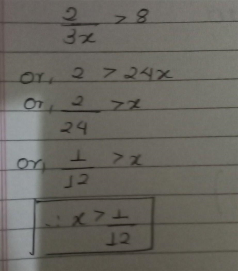 Solve for x. {2/3x> 8 or {2/3x<4-example-1