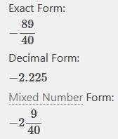 Reduce to simplest form. -5/8 + (-8/5) Need this ASAP (khan academy)-example-1