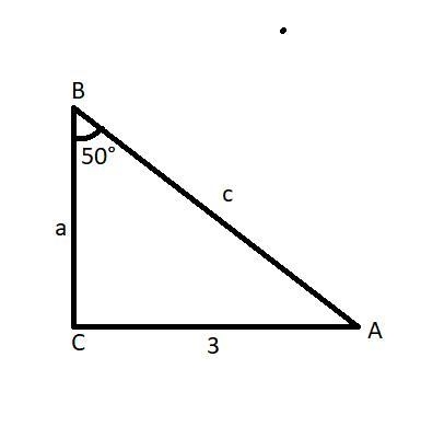 Right triangle ABC is shown. Which equation can be used to solve for c? sin(50o) = sin-example-1