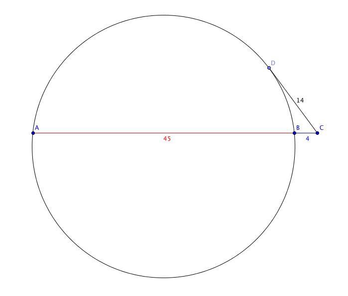 a secant and tangent are drawn to a circle from a common exterior point if the length-example-1