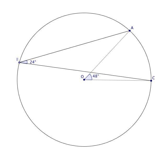 What is the measure of the inscribed ∠ABC if the measure of the intercepted arc is-example-1