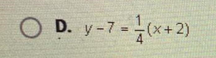 Ldentify an equation in point-slope form for the line perpendicular to y=-4x- 1 that-example-1