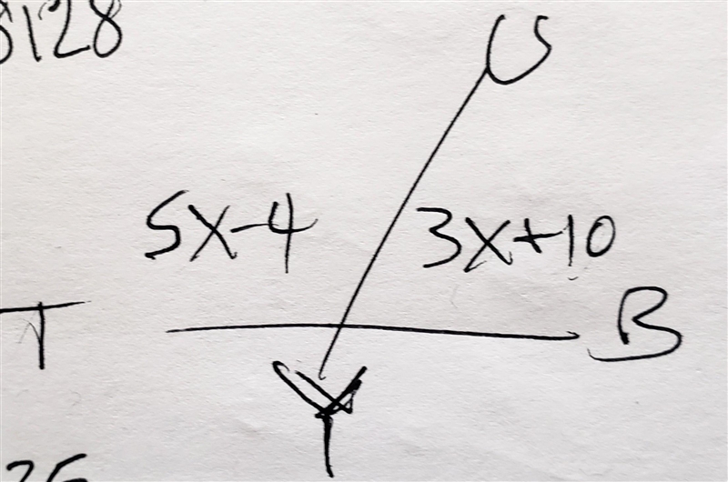 15. _TYU and ZUYB form a linear pair. The mZTYU = 5x - 4 and mZUYB = 3x + 10. Find-example-1