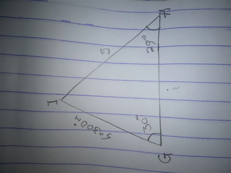 In ΔGHI, h = 300 inches, ∠G=30° and ∠H=29°. Find the length of i, to the nearest inch-example-1