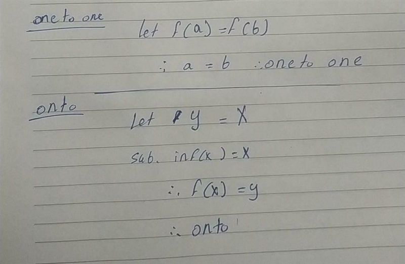 Let F: R → R be defined by f(x) = x”. Show that f'is one-to-one and onto.​-example-1