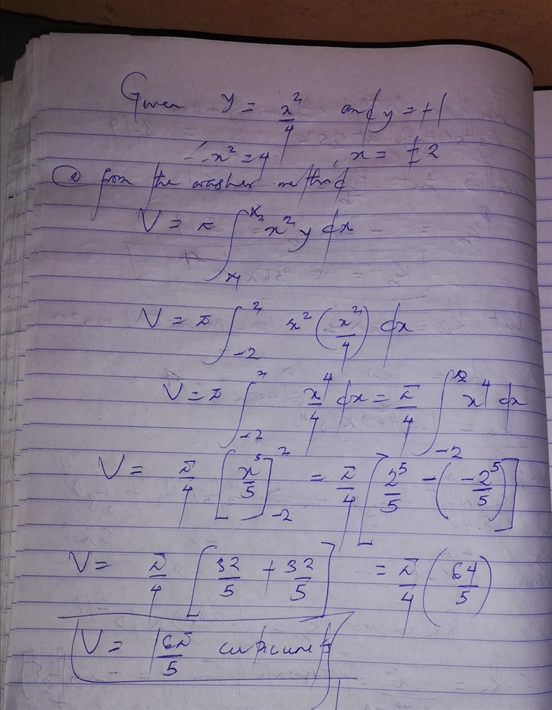 Find the volume of the solid generated by revolving the region bounded by the parabola-example-1