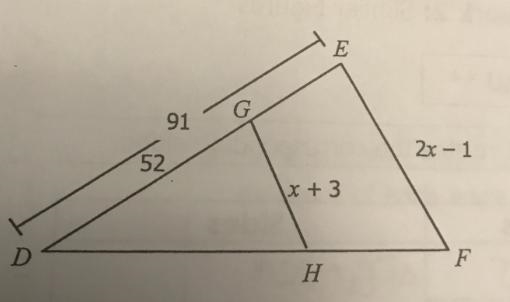 If DGH ~ DEF, find the value of x.-example-1