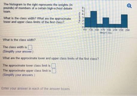 The histogram to the right represents the weights​ (in pounds) of members of a certain-example-1